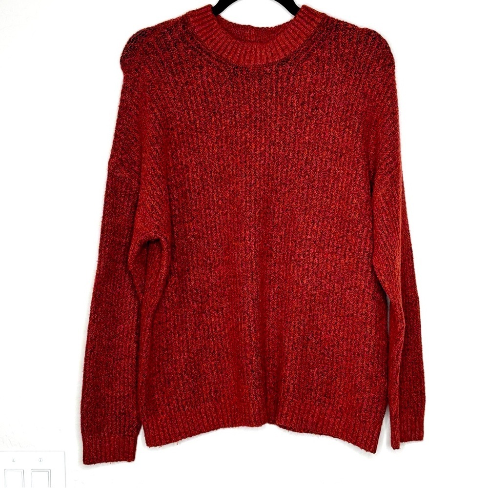 American Eagle Pullover Sweater Womens S Burnt Orange Knitted Crew Neck Cozy